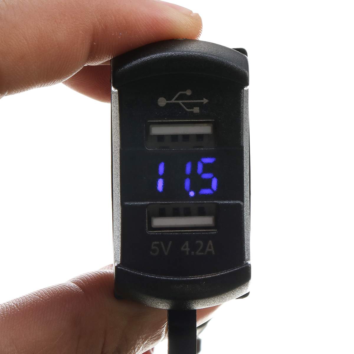 12V Blue/Red LED USB Charger Backlit Rocker Switch for Polaris RZR Ranger 900 1000 RZR900 Digital Voltmeter Blue LED Light