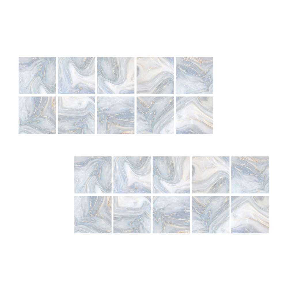 20pcs Imitation Marble Tile Sticker Bath Pearl White Non-slip Waterproof Wall Sticker Home Decor Wall Stickers Stick Tiles Panel