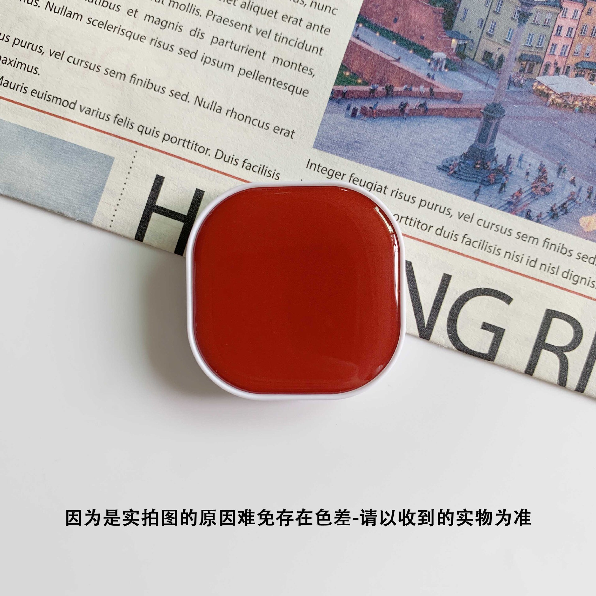 Solid Color Square Phone Holder Foldable Tablet Stand Socket Finger Fit Easy Grip Universal for iPhone 11 X XR Xiaomi note 9 pro: N10 Red