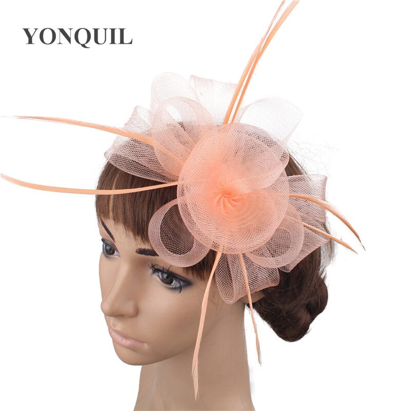 mariée coiffe de mariage accessoires dames femmes fête Vintage Fascinators coiffure épingle à cheveux lumière violet accessoire de cheveux
