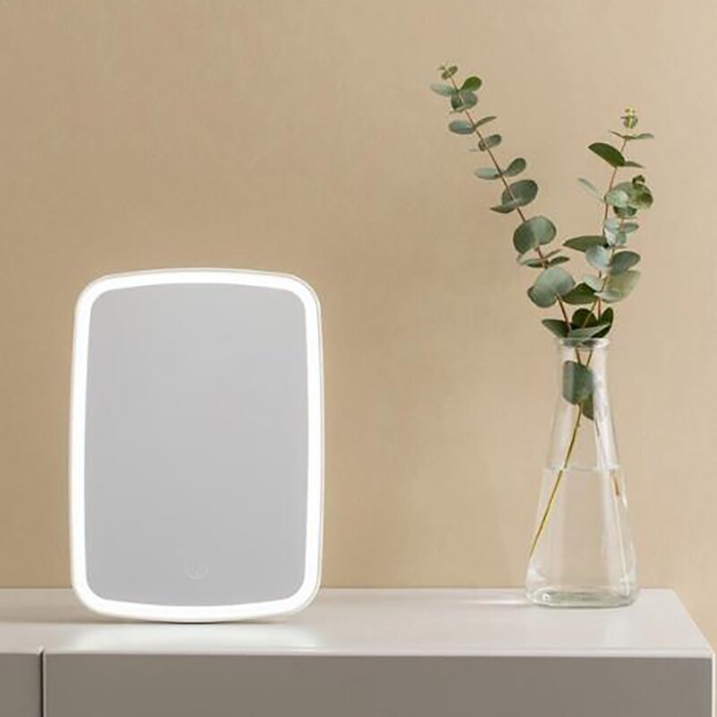 Portable Makeup Mirror LED Natural Light USB Refill Angle Adjustable Touch Control Brightness Dimmable Lights Women