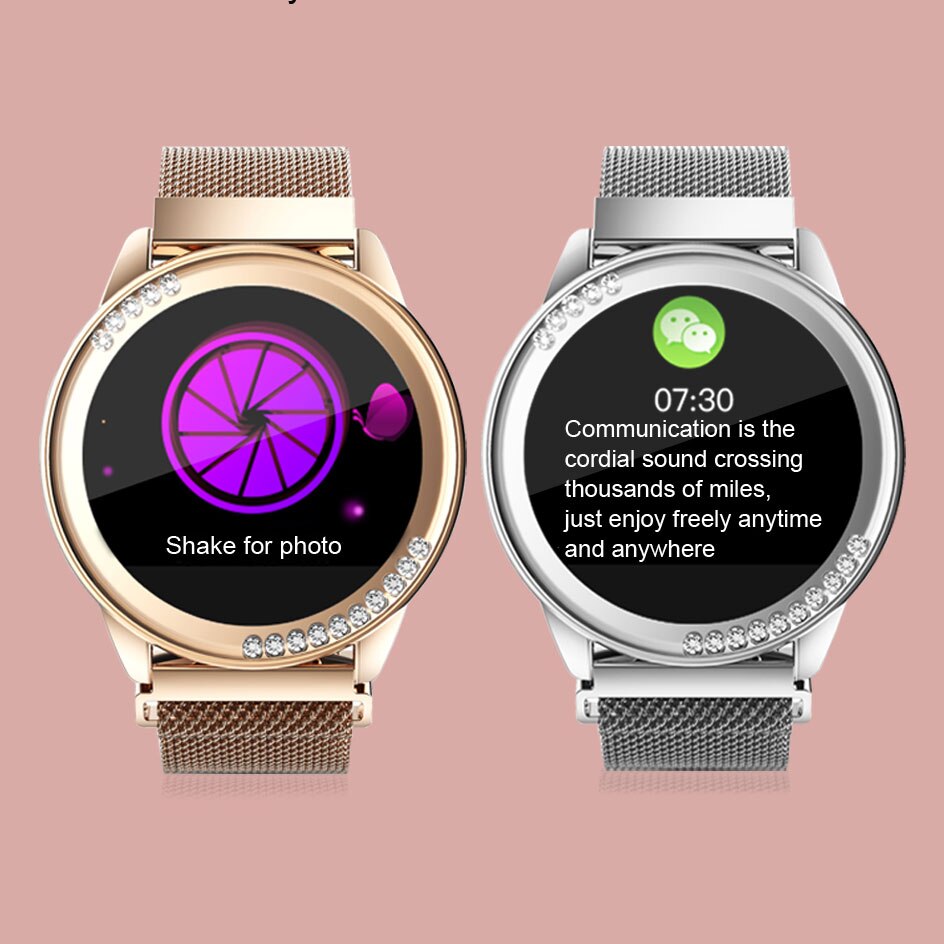 H16 Smart Horloge Vrouwen Jurk Hartslag Bloeddrukmeter Touchscreen Waterdichte Dame Smartwatch Voor Android Ios Vs KW10
