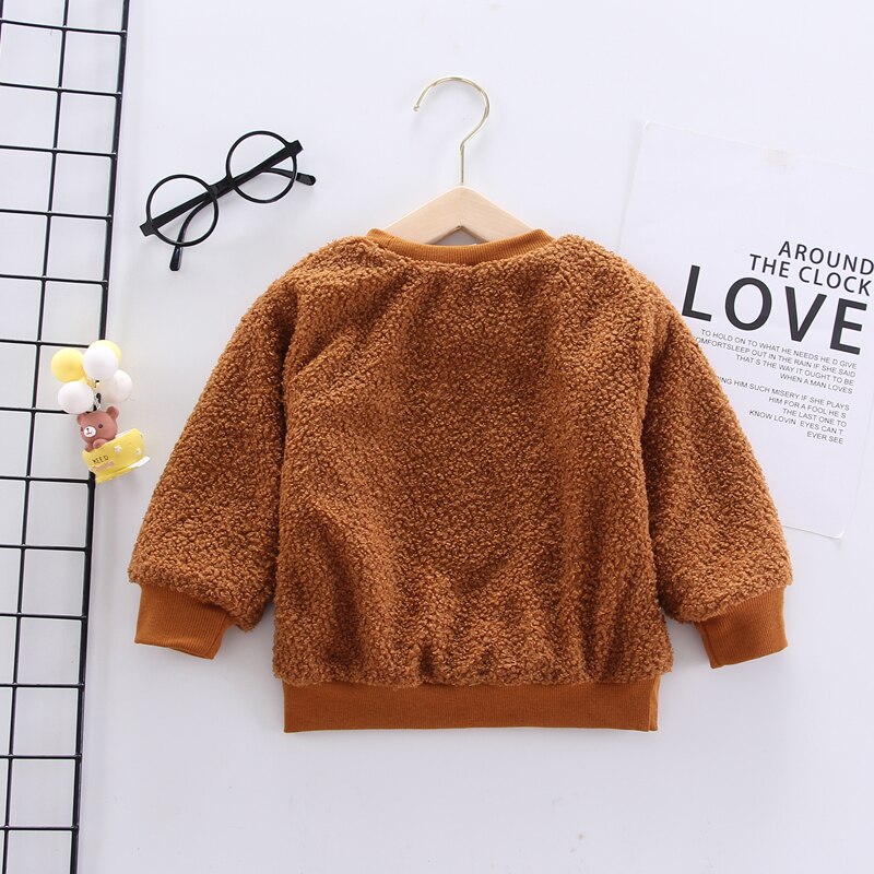 Ienens baby vinterkläder pojkar tröjor barn tecknad sweatshirt kläder varma hoodies 1 2 3 4 år tjej plus sammetstoppar