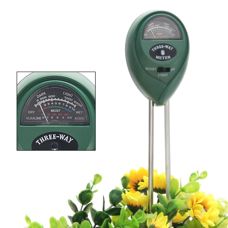 3 in1 Blumen Anlage Boden PH Tester Feuchtigkeit Licht Meter hydrokultur Analyzer