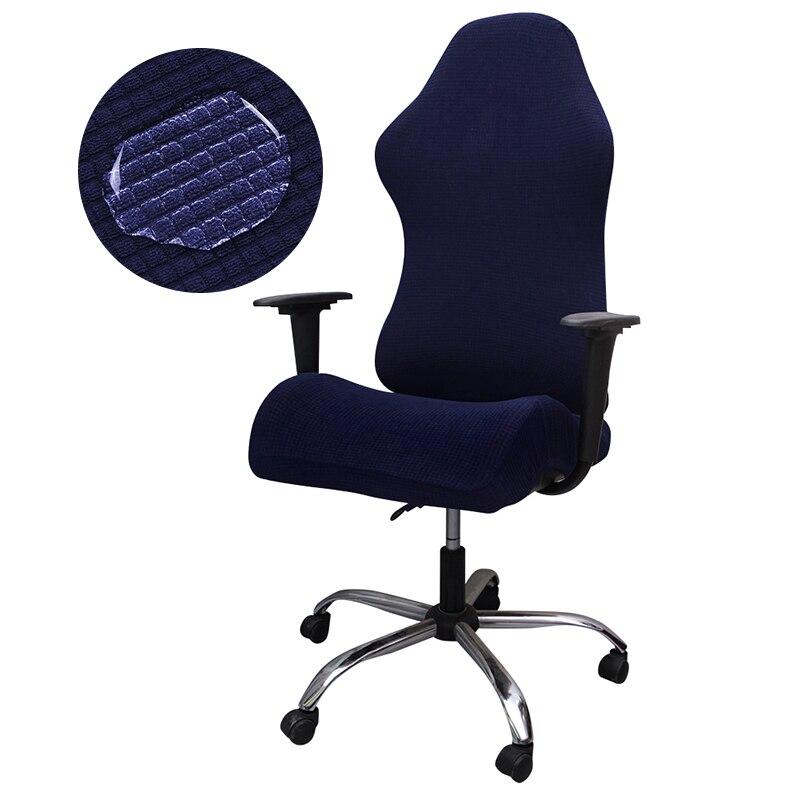 Waterdichte Stof Gaming Stoel Cover Stretch Anti-Slip Plaid Bureaustoel Covers Goedkope Game Stoel Hoes Voor Office Home: Navy