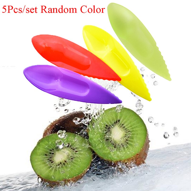 5 st plast kiwi sked kiwi gräv scoop grönsak frukt kniv skärare skalare fräs köksredskap skalare scoop cutter godis färg