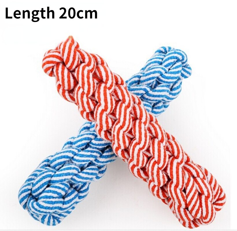 Jouets à mâcher en corde de coton à Double nœud pour chien, molaires résistantes aux morsures, petit gabarit, nettoyage des dents: I-Random color