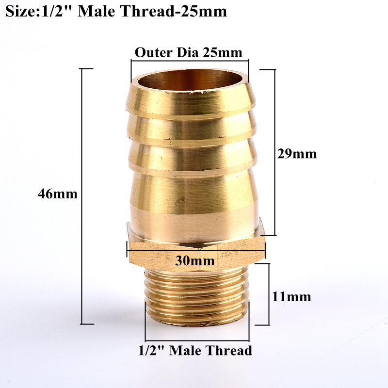 1/2” Male Thread To 6~25mm Brass Pipe Fittings Hose Connector, Garden Watering Irrigation Pagoda Joint Copper Coupler Adapter: PURPLE / 1/2''
