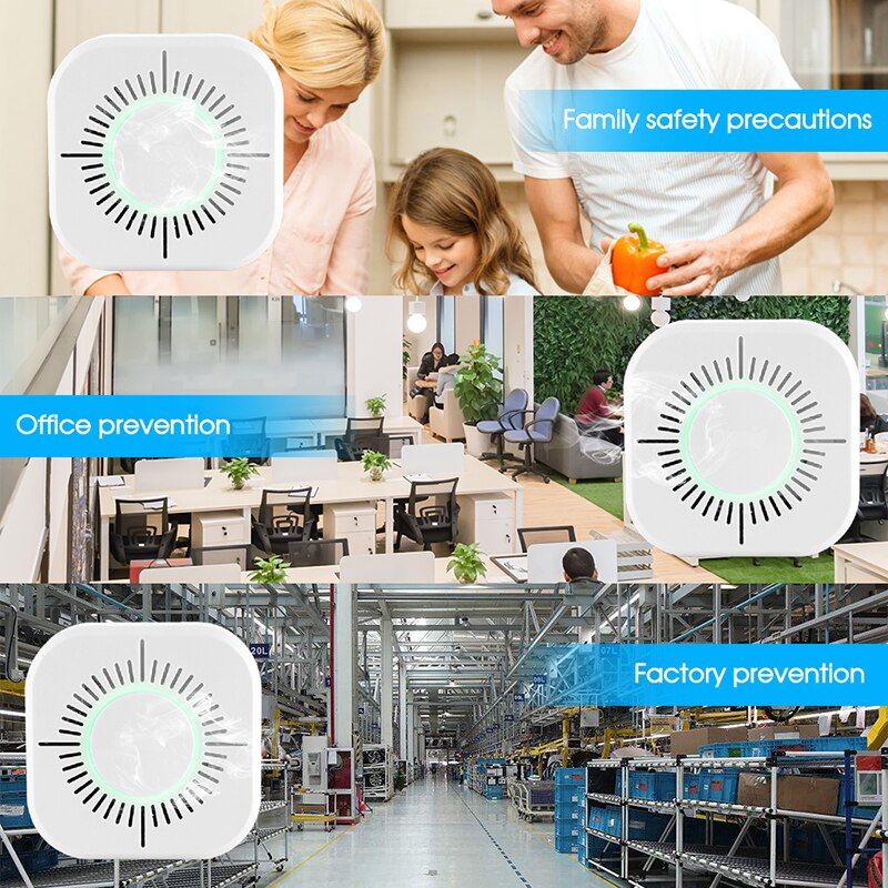 Intelligent Smoke Detector Sensor Wireless 433MHz Fire Security Protection Alarm Sensor with Sonoff RF Bridge APP Remote Control