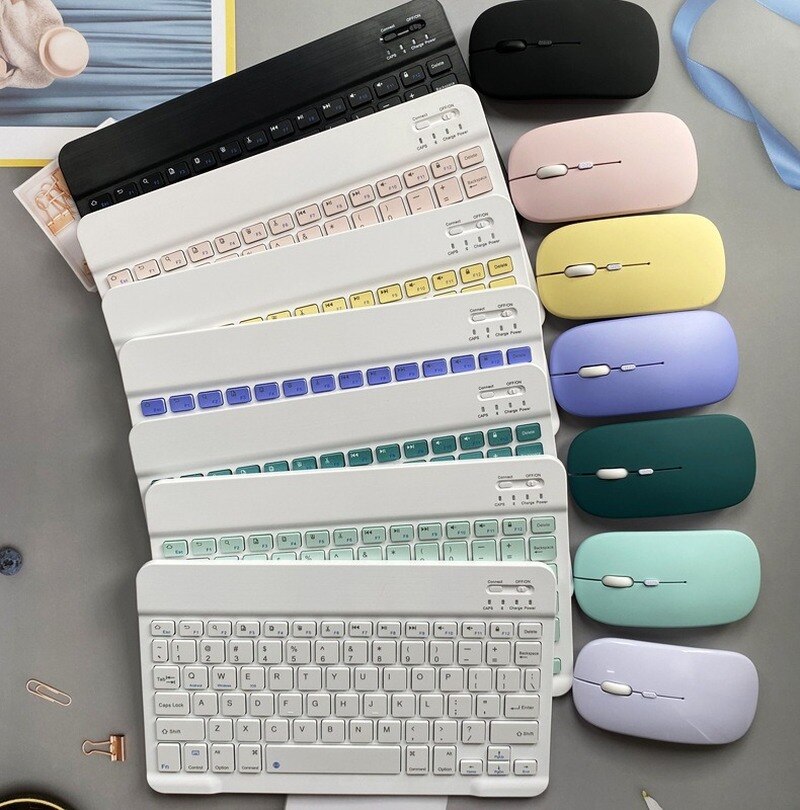 Keyboard Gamer Girls Gaming Mouse Wireless Bluetooth Keyboard for IPad Phone Tablet Colorful Keycap PC Computer Laptop Key Board