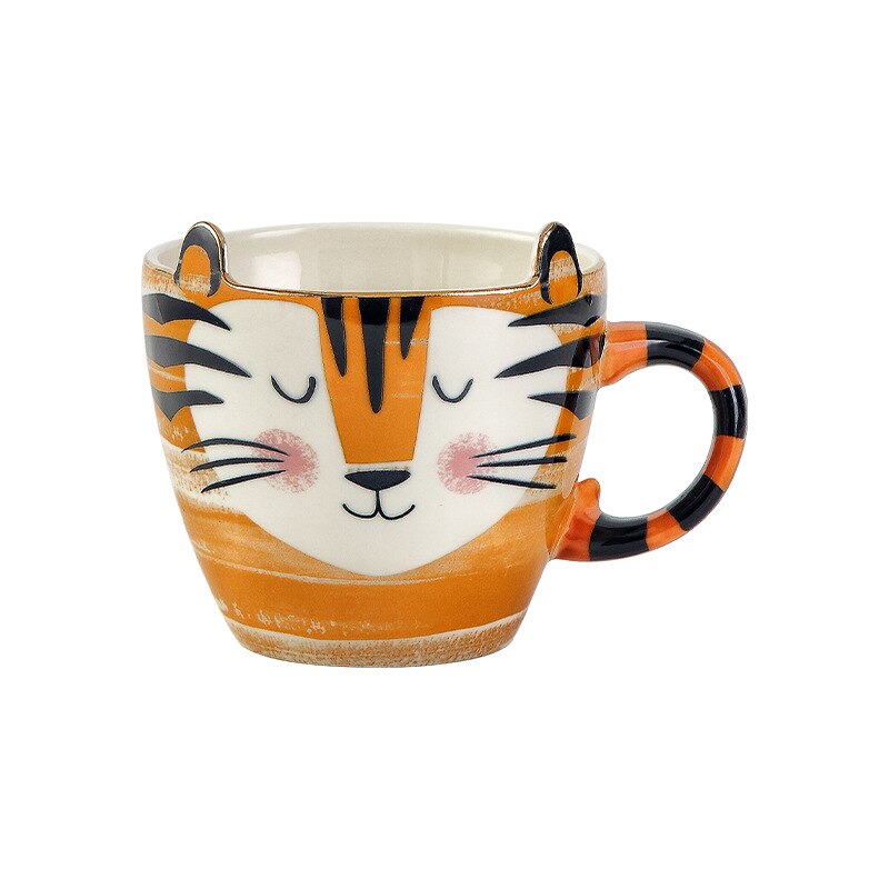 Fox Mug Animal Series Hand-painted Cartoon Water Cup Porcelain Mug Coffee Cup Breakfast Ceramic Mug
