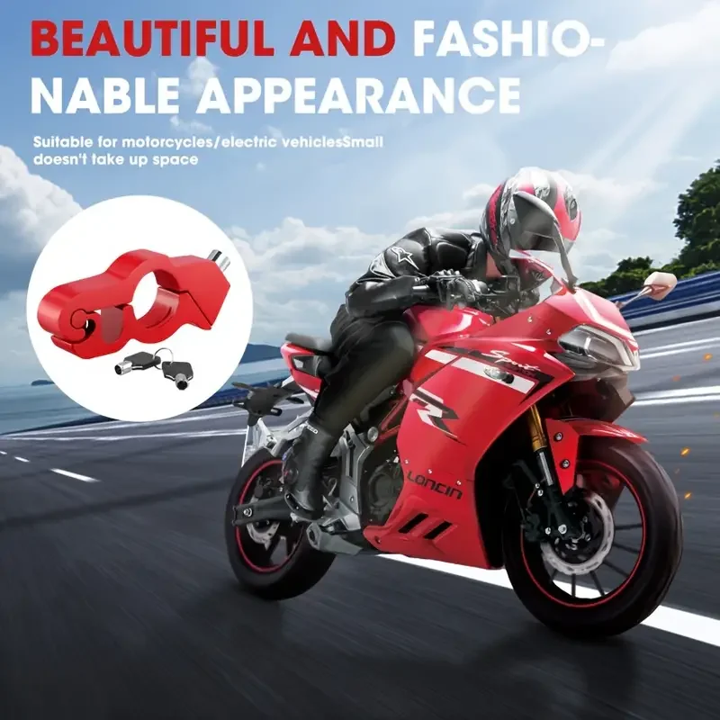 Lucchetto per moto in lega di alluminio per carichi pesanti: manubrio antifurto e sicurezza dei freni per bici elettriche