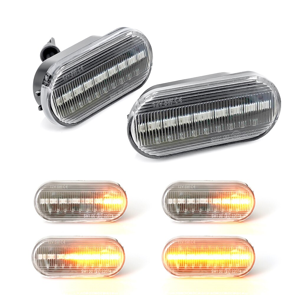 2 stuks led dynamische zijmarkeringslichten met sequentiële knipperlichten voor volkswagen vw bora golf 3 4 3bg polo  sb6: Transparante schelp