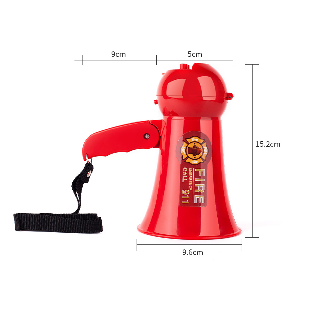 Juguete bombero campana pequeño mini megáfono plegable altavoz ventilador megáfono