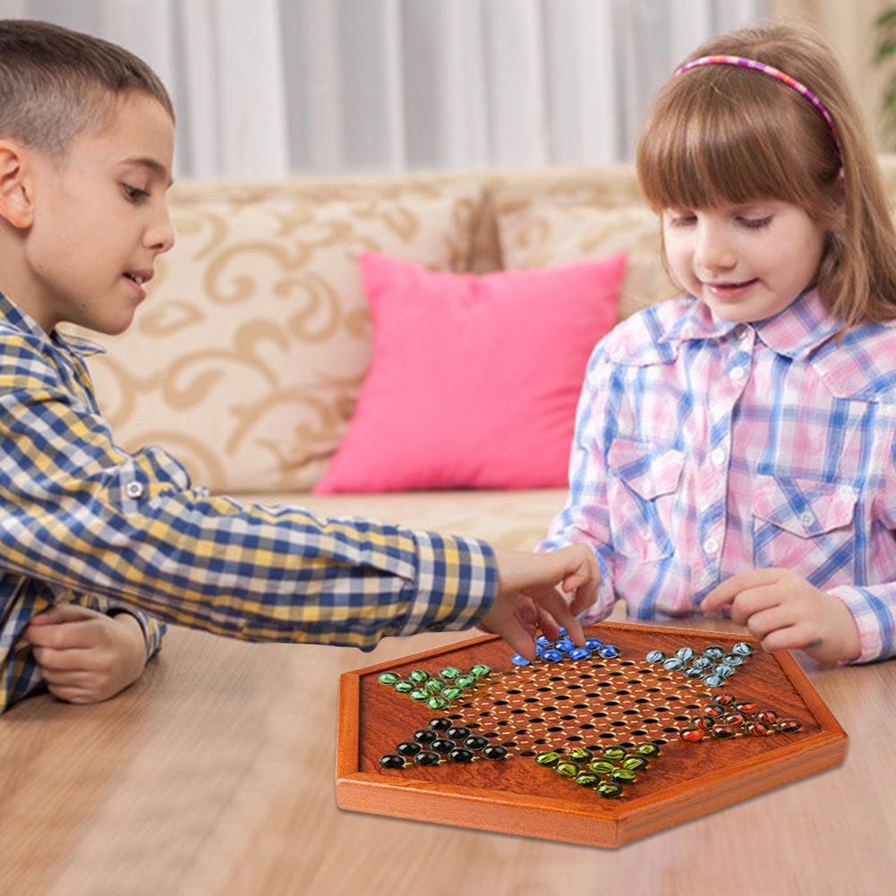 oben Klasse Klassische Halma Schach einstellen Mehrfarbig Acryl Glas Perlen Feine Holz Schachbrett freundlicher Brettspiel