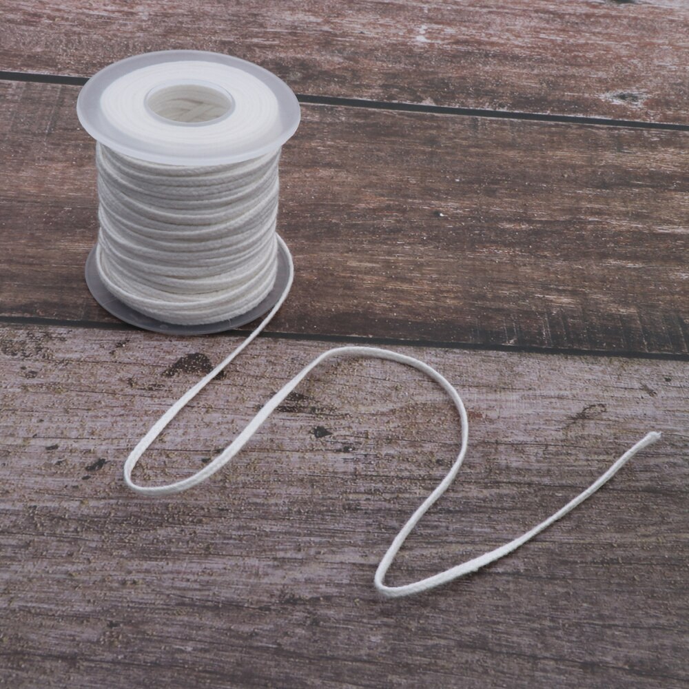 1 rulle 61 meter förvaxat wicks ljus tillverkande material diy bomull 18 trådar flätat ljus veke spole för diy ljus (vitt)