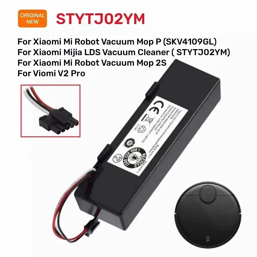 Batería original STYTJ02YM de 14,4 V y 12800 mAh compatible con Xiaomi Mijia LDS, Mi Robot Vacuum-Mop P/2S