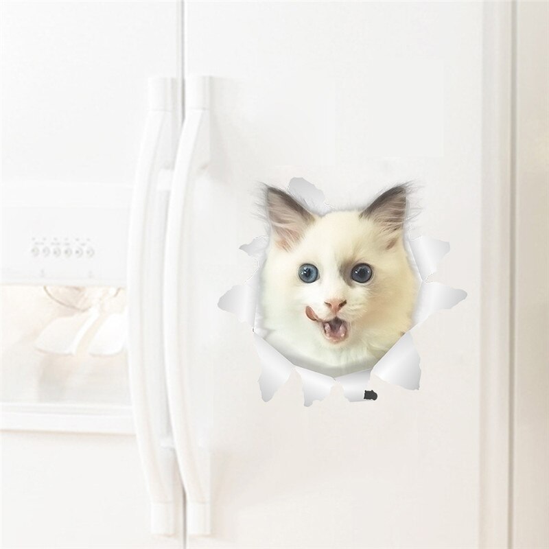 3d Vivid Gat Kat Muurstickers Muurstickers Koelkast Wc Deur Muurstickers Home Decoratie Dieren Muurschilderingen Poster: 14198