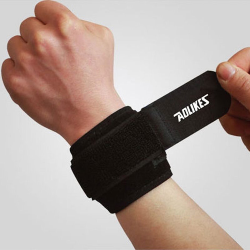 Deportes banda elástica para el pelo para baloncesto pulsera de muñeca banda en pelota de Ping-Pong de deportes al aire libre de seguridad proteger AOLIKES: Black