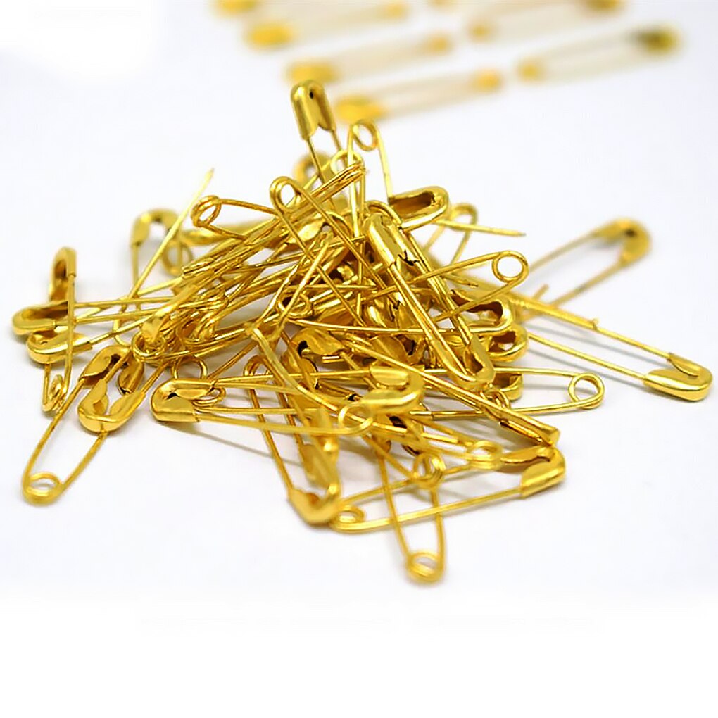 100pcs Gold Color Metal Safety Pin Hangtag Shawl Cape Poncho Fixing
