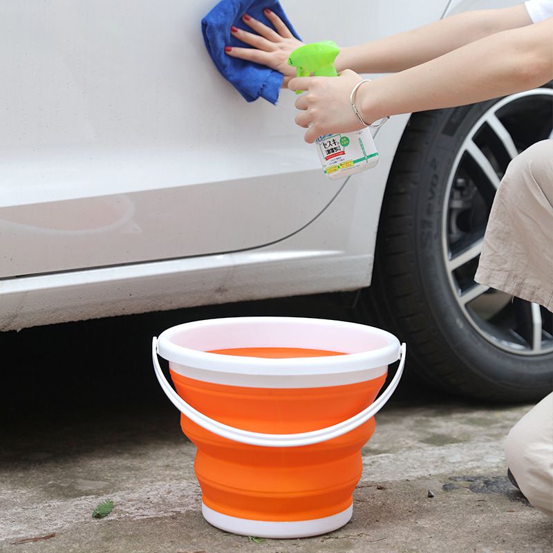 10L/5L/3L Portable Silicone Car Bucket Wash Bucket Outdoor Fishing Beach Travel Camp Home Storage Bucket Foldable Bucket
