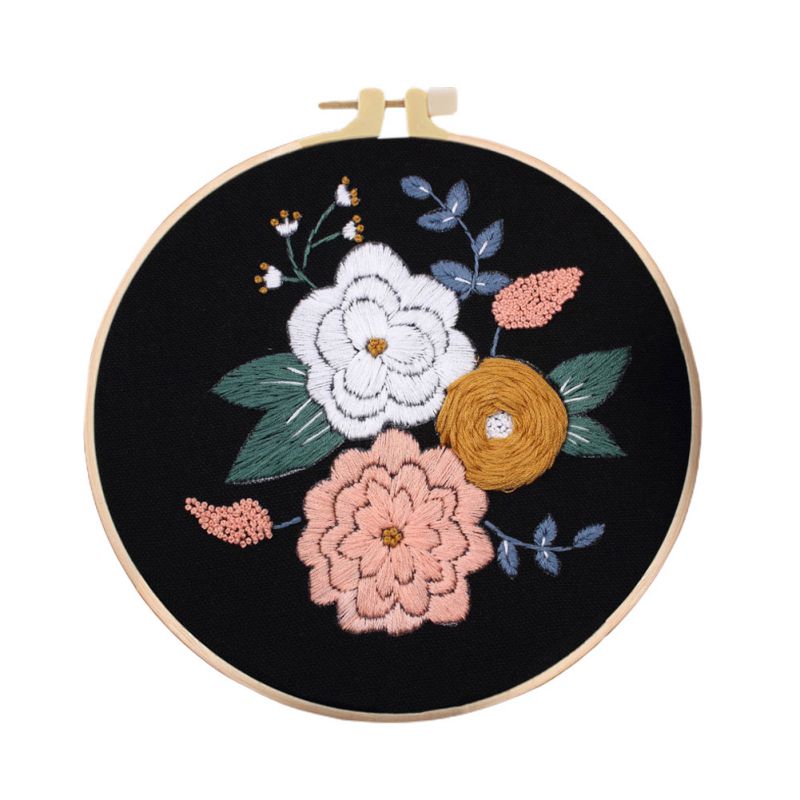 DIY Embroidery Materials Package Plant Flower Heart Handcraft Embroidery Kits For Beginners Craft Embroidery Making Products