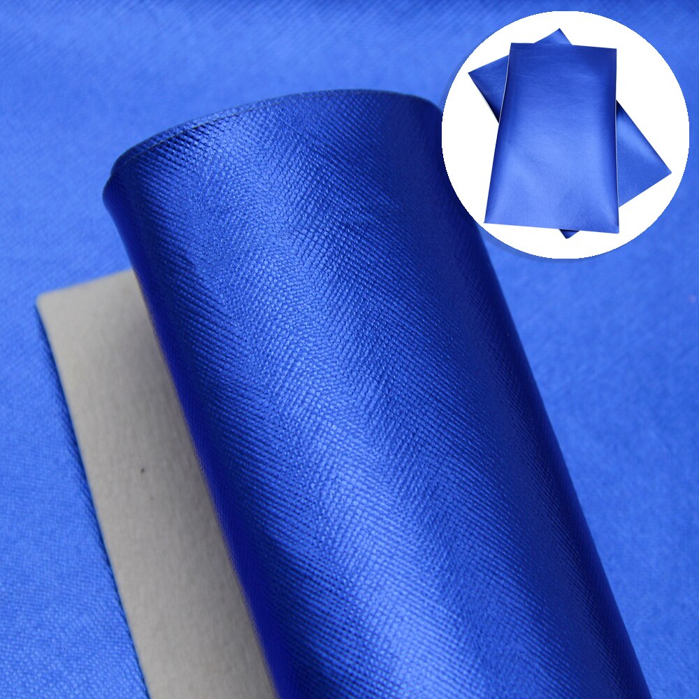 Royal Blue Series Faux Leather Sheets Solid Color Synthetic Leather Fabric Shimmer Glossy for DIY Handmade Materials Crafts: 1090906005
