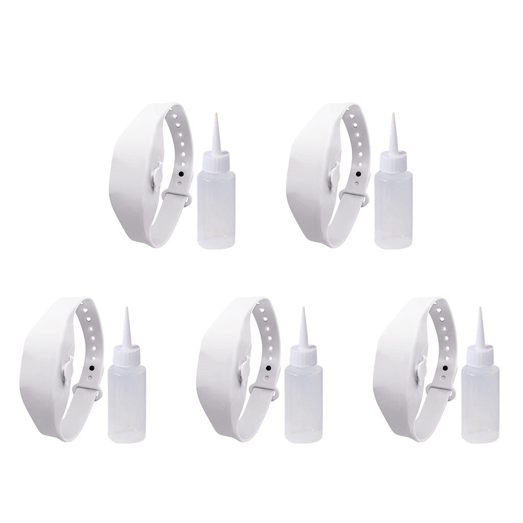 5Pcs Wristband Hand Dispenser This Wearable Hand Sanitizer Dispenser Pumps Disinfectant Sanitizer Bracelet Dispensing Tool 908: F