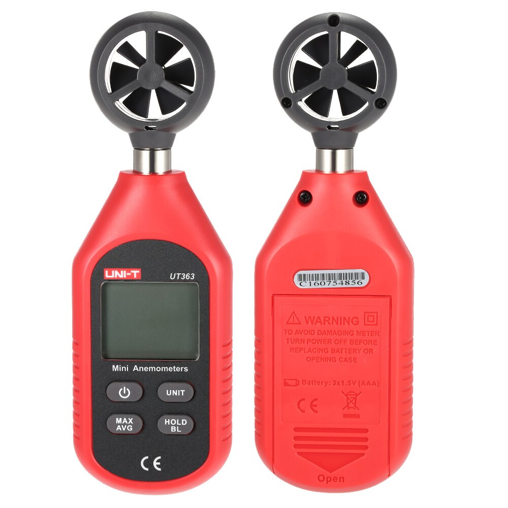 UNI-T UT363 LCD Display Digital Anemometer Wind Speed Temperature Measuring Wind Scale Windchill Indication Wind Speed Sensor