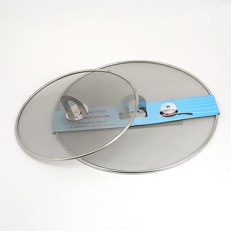 1 pc Stainless Steel Frying Pan Splash Guard Cover Lid Mesh Fat Oil Frying Pan Splatter Screen Tool 25cm durable