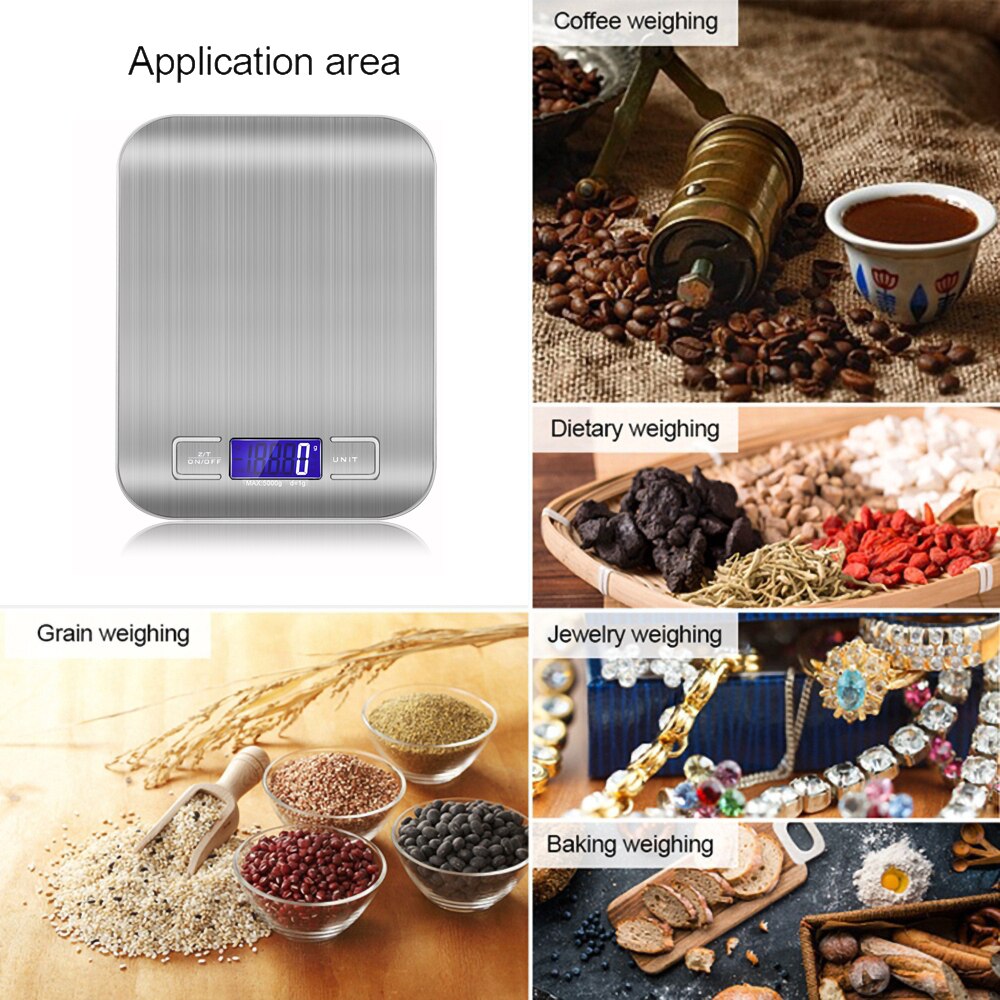 LCD Portable Kitchen Scale Electronic Digital Scales Food Diet Postal Balance Measuring Tool LCD Electronic Weighing Scale