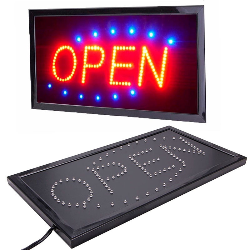 Goede 110V Bright Animated Motion Running Neon LED Business Winkel Winkel OPEN Teken