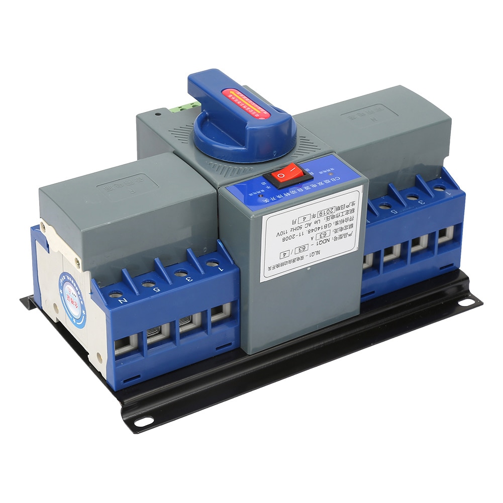 63A 4P 110V Dual Power Supply Automatic Transfer Switch 110V Blue Dual Power Automatic Transfer Switch ATS Rated Voltage