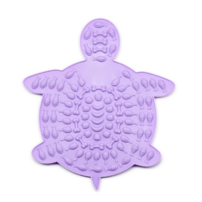 Silicone Dog Licking Sucker Pad mat Cat Lick Placemat Bath Buddy Slow Food Sucker Pad Pet Supplies Automatic Feeder: Purple