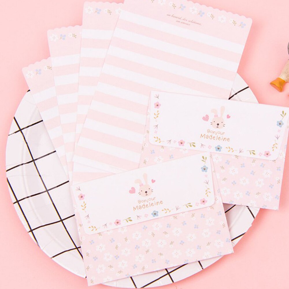 Envelopes 4 Sheet Letter Paper Set Love Flower Letter Paper Cute Letters Writing Paper Letter Envelope Office Supplies