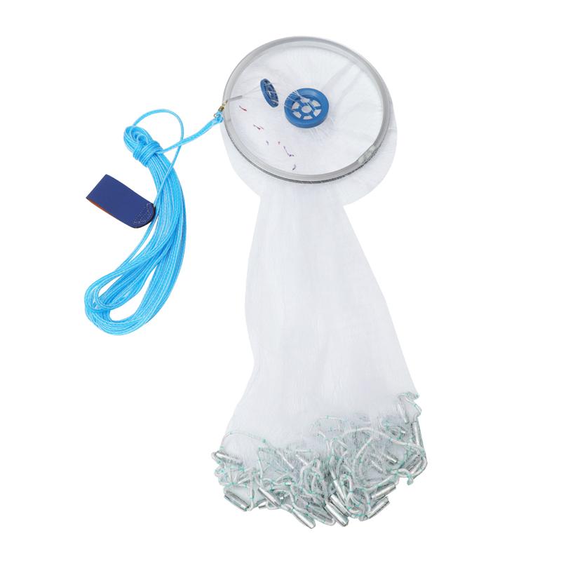 3.6M Bait Cast Mesh Trap Net Portable Fishing Landing Net Shrimp Cage for Fish Lobster Prawn Minnow Crayfish Crab