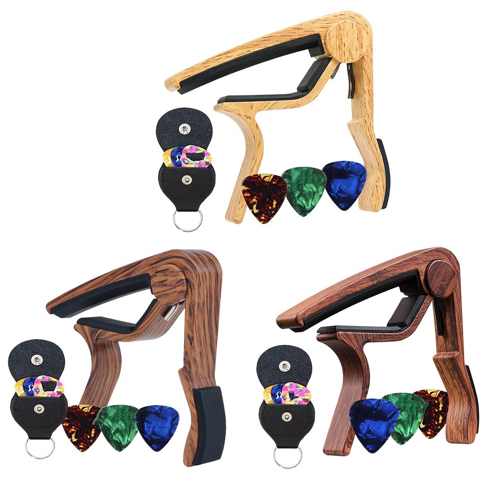 String Instrument Mandoline Tone Aanpassen Gitaar Capo Houtnerf Thuis Ukulele Beginner Met Picks Voor Akoestische Gitaren