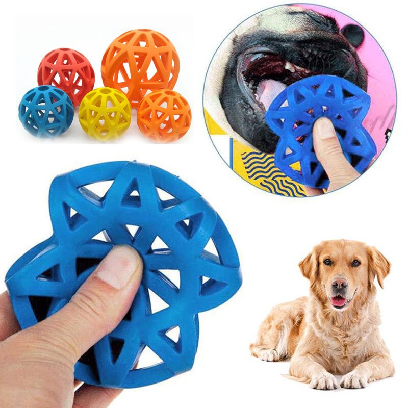 Tyggelegetøj til hunde i gummi til store mellemstore hunde hule bolde formet hundelegetøj bidefast sjovt blødt hundetilbehør