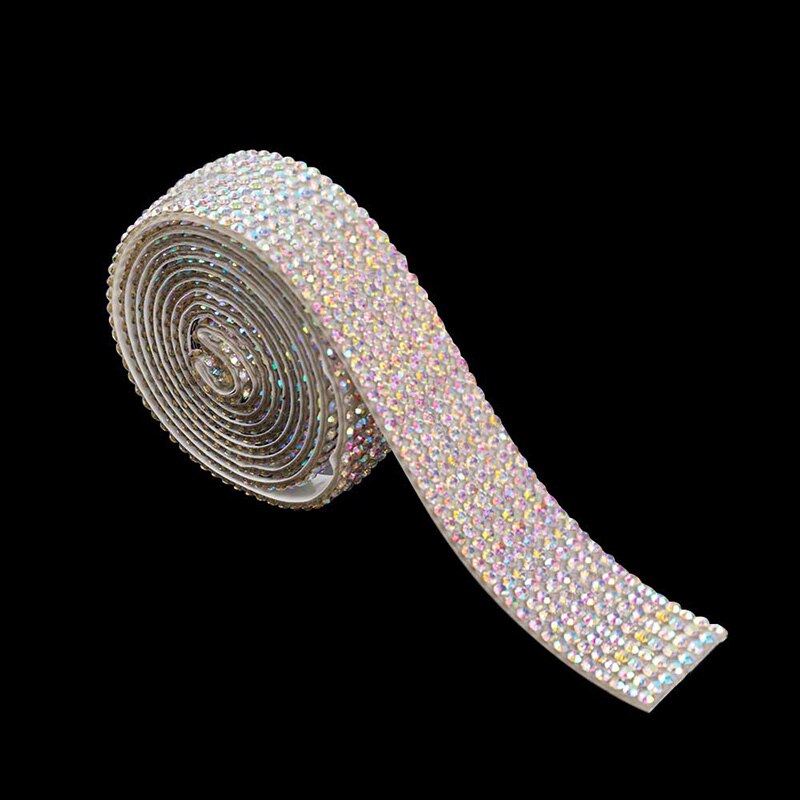Autocolant autoadeziv cu strasuri de 1 yard, panglica cu cristale sclipitoare, autocolante pentru bijuterie de diamante pentru telefonul auto, pantofi diy, decorare haine: 1.8cm latime