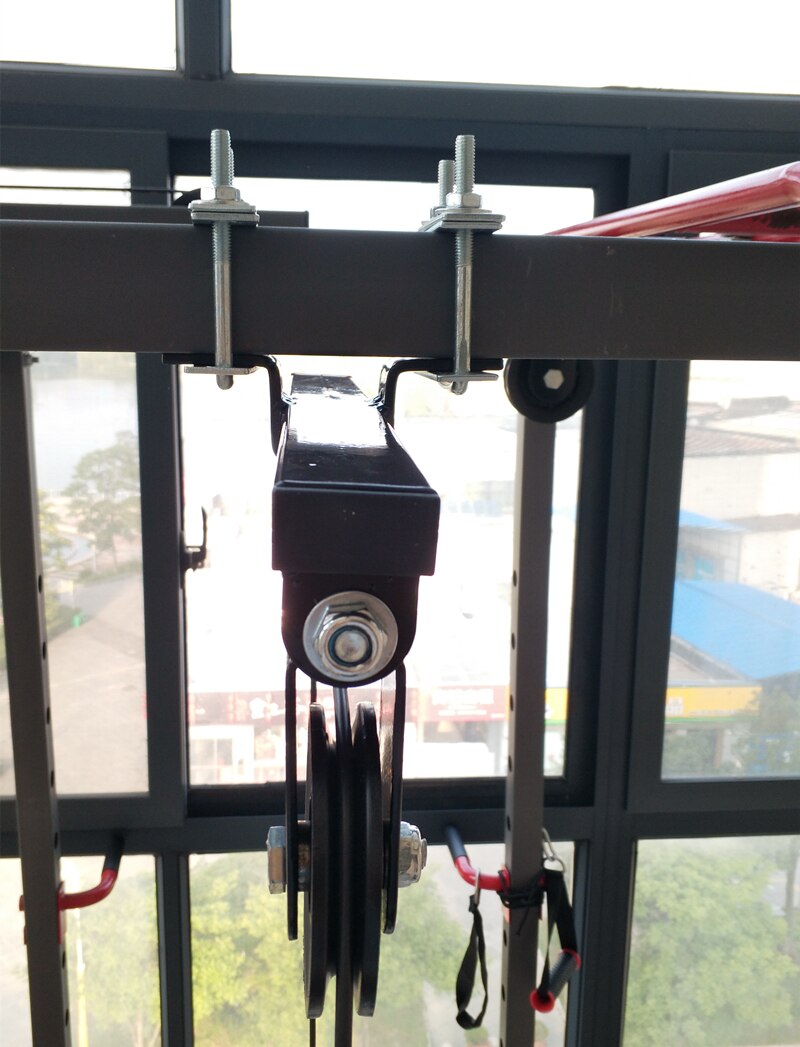 Fitness DIY Pulley Cable Machine Attachment Arm Biceps Triceps Back Chest Blaster System Gym Pull Down Equipment For Square Tube