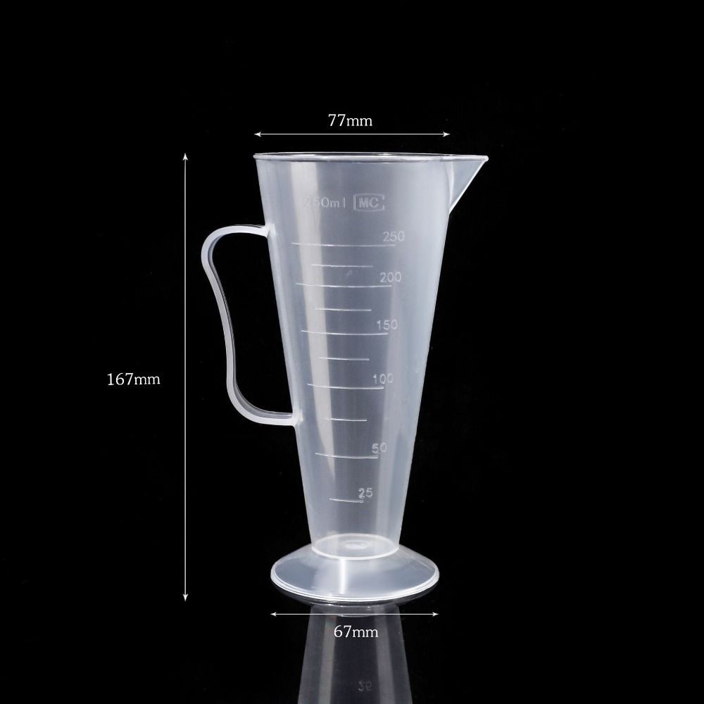 Vaso de medición graduado de plástico de gran capacidad, vaso de laboratorio transparente con tapa, taza mezcladora transparente, cocina y horneado: Beige