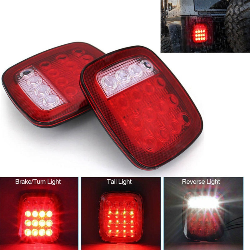 2 kpl takavalot kuorma-auton valot perävaunun led-kevyt perävaunu 16 led stop jarru kääntyvät led takavalot kuorma-auton 12v