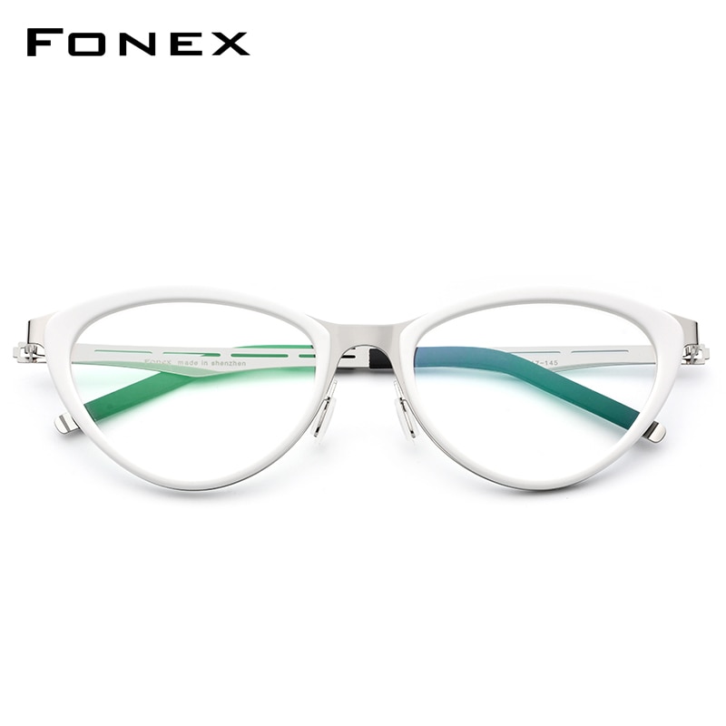 Acetaat brilmontuur vrouwen cat eye bril op sterkte bijziendheid optische brilmonturen dames cat eye bril schroefloze bril 618