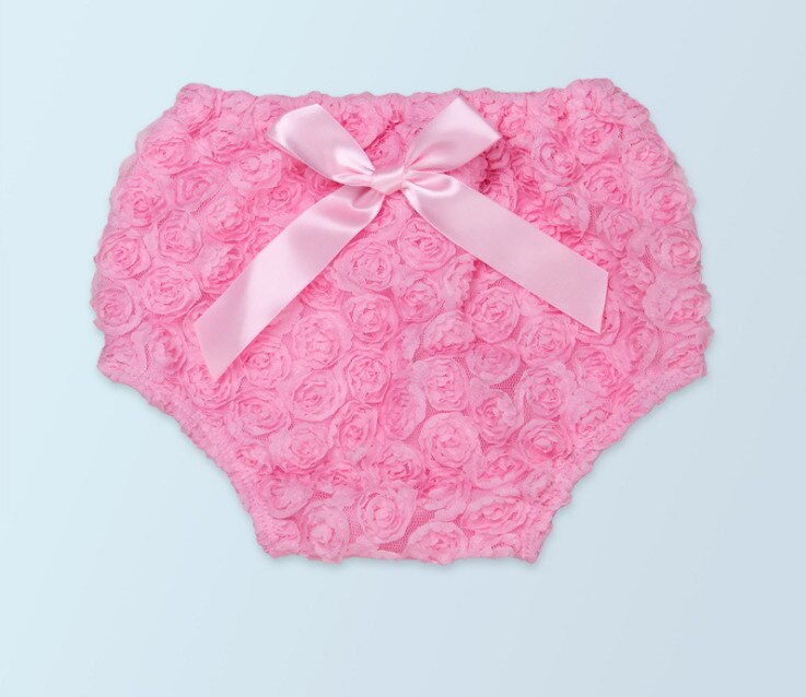 Vendite calde Neonato Ruffle Bloomers Del Bambino Delle Ragazze Dell'arco Del Merletto Shorts Bambino Mutandine e boxer Infantili Del Fiore della Rosa Della Biancheria Intima Vestiti di Modo Regali