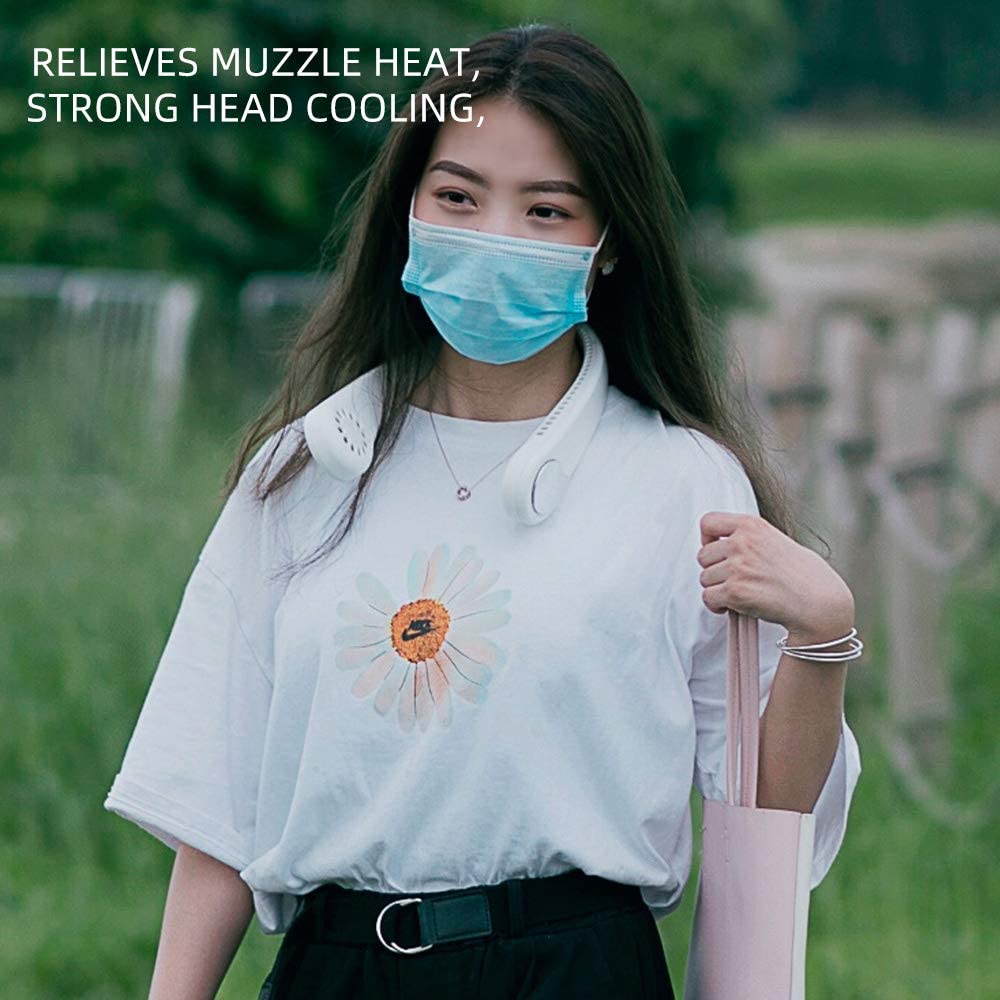 Wearable Lazy Sports Halter Fan Mini Hanging Neck Fan USB Rechargeable Cover Halter Sports Fan Air Cooler Outdoor