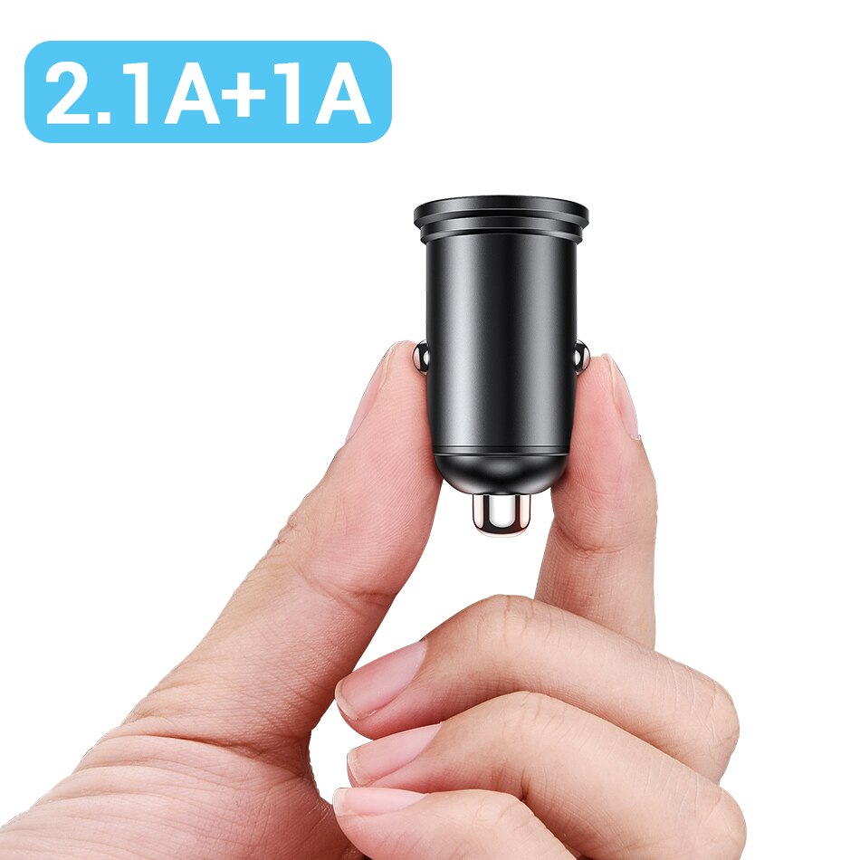 36W QC 3.0 Quick Charge Dual USB Car Charger All Metal Car Auto Charger Mini Car Phone Charger for iPhone Samsung Huawei Xiaomi: 2.1A with 1A