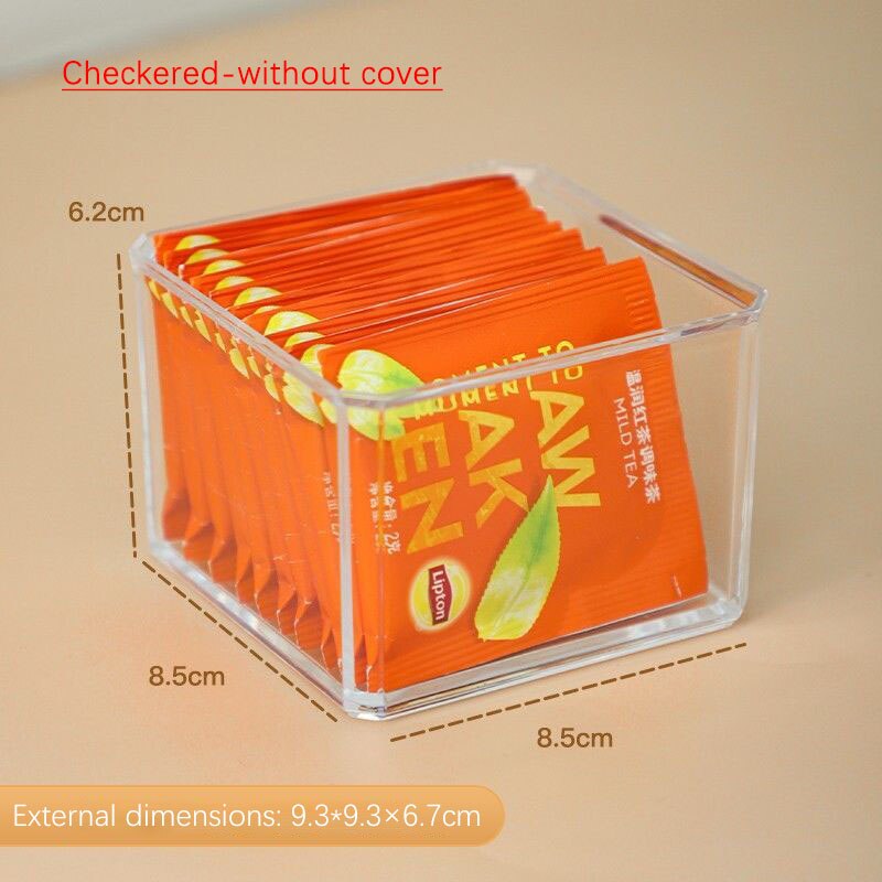 Caja de almacenamiento de bolsas de té, cajonera de clasificación de cápsulas de café, tarro de almacenamiento sellado de acrílico con tapa, contenedor de azúcar para té y café: 1