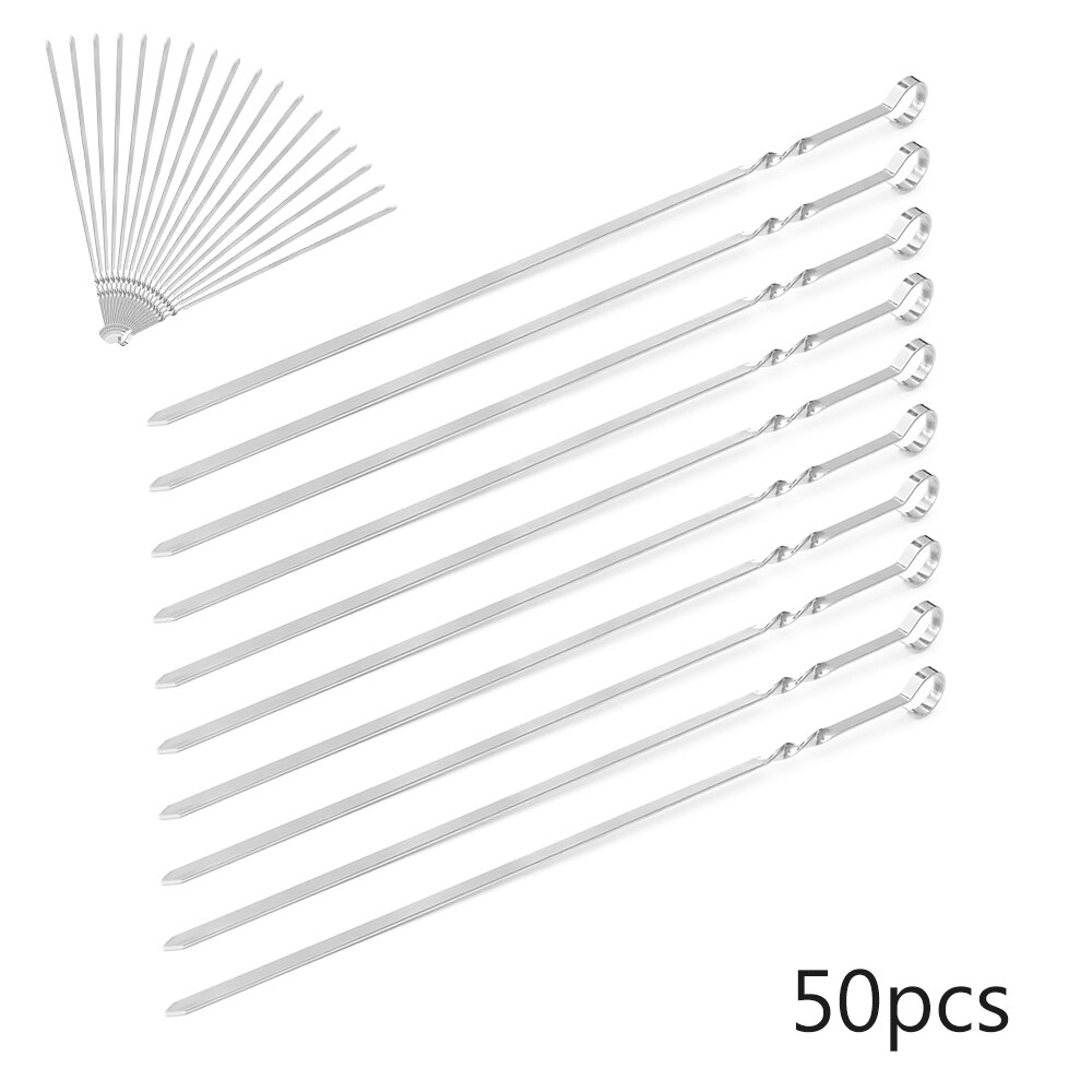 50 Stuks 38Cm Rvs Barbecue Spiesjes Bbq Naald Stok Shish Kebab Voor Outdoor Camping Picknick Veilig Gezonde Bbq gebruiksvoorwerpen: Default Title