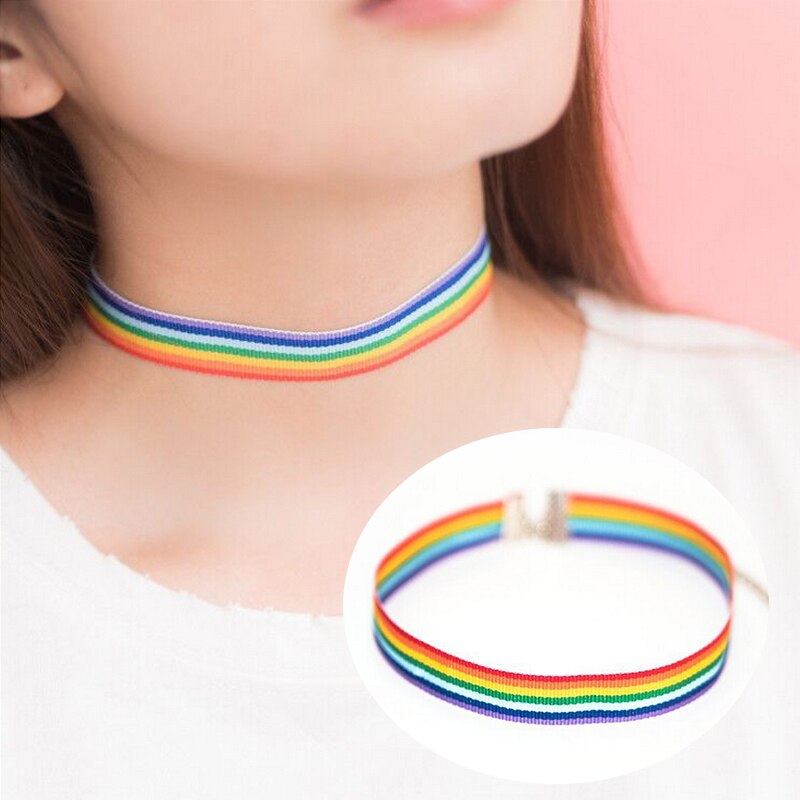 Aankomsten dames kleurrijke choker ketting kant choker lint kraag feest sieraden accessoires