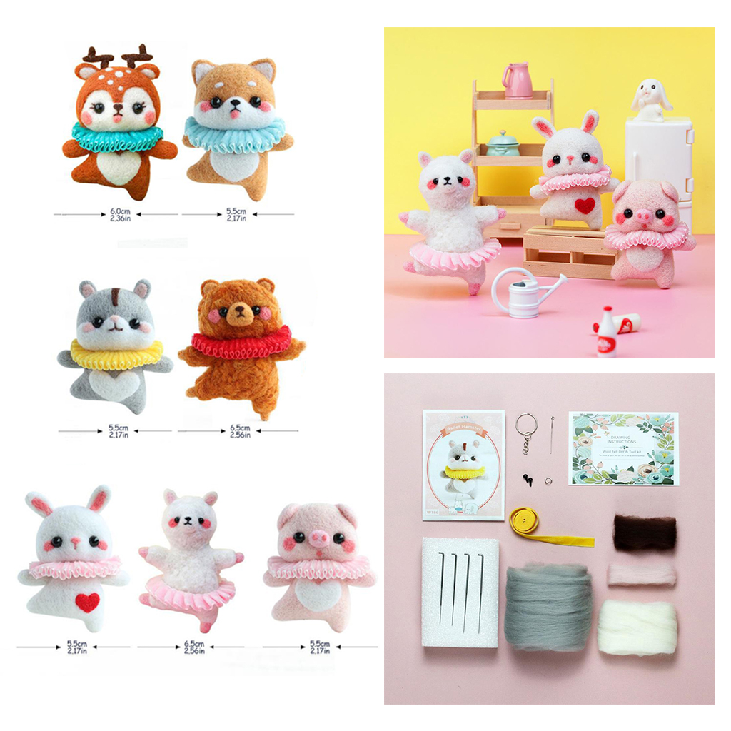 Naaldvilten Start Kits Voor Beginners Handgemaakte Wollen Leuke Animal Vilt